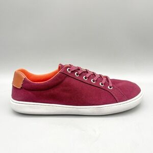 Origo Mens 9.5 Low Top Sneakers Burgundy Canvas Barefoot Minimalist Zero Drop